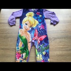 Fleece tinker bell footie pajamas
